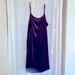 Torrid Wine Velvet Slip Dress With Slit 5x